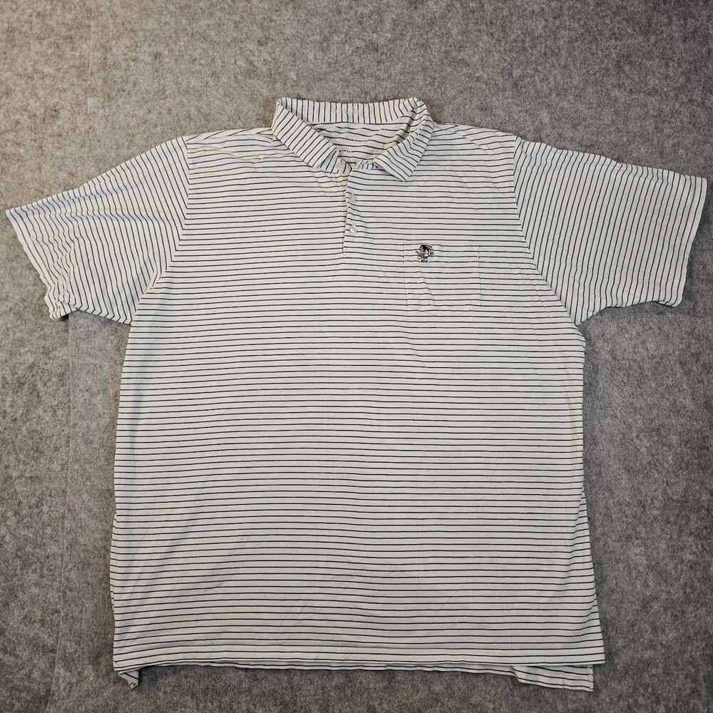 B Draddy Mens White Navy Philadelphia Cricket Club Polo Golf Performance Sz XXL